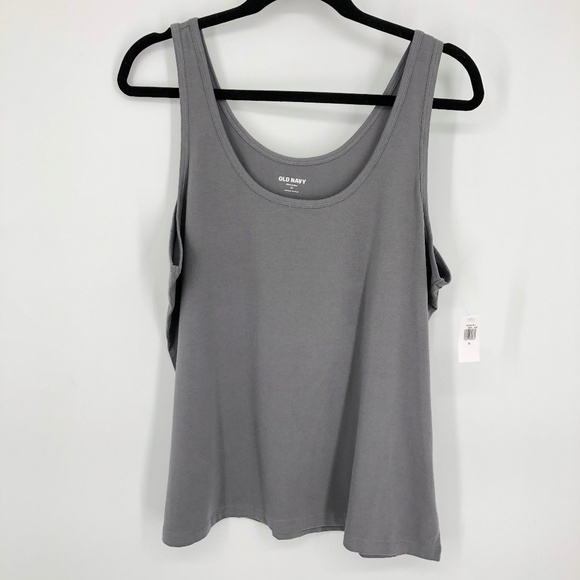Old Navy Womens First-Layer Tank Top Size XL Gray Scoop Neck Stretchy NWT - Picture 1 of 11